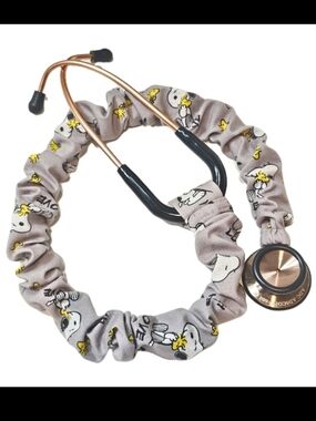 Handmade Snoopy Peanuts Stethoscope Sleeve - Gray Cotton Accessory
